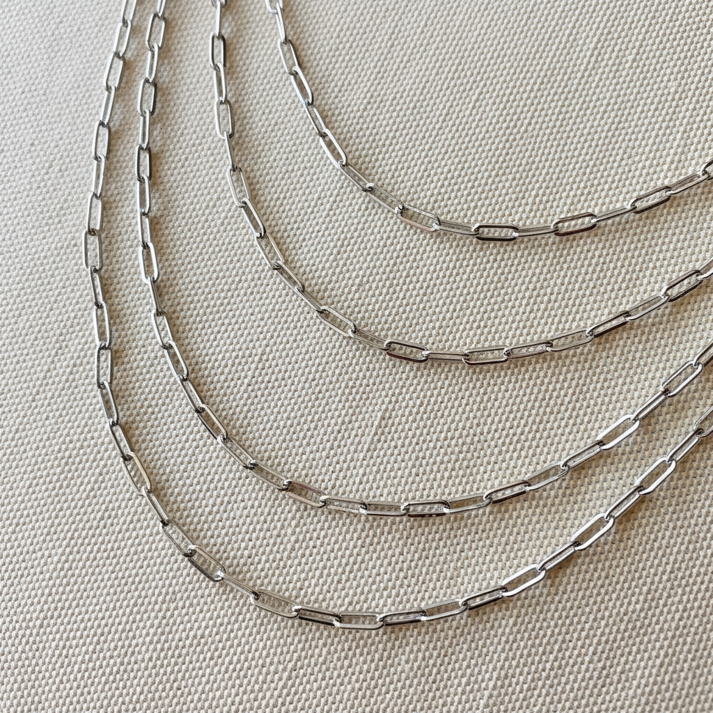 Silver Link Charm Necklace