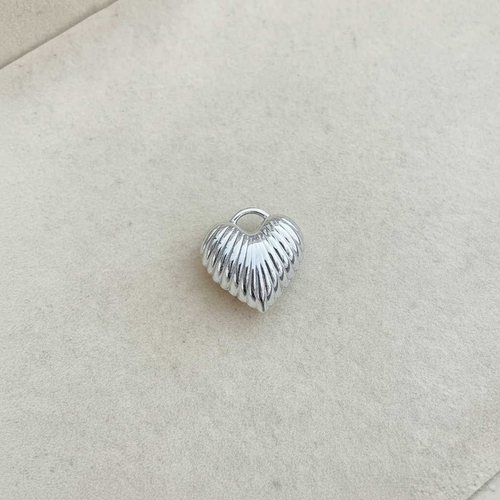 Silver Ripple Heart