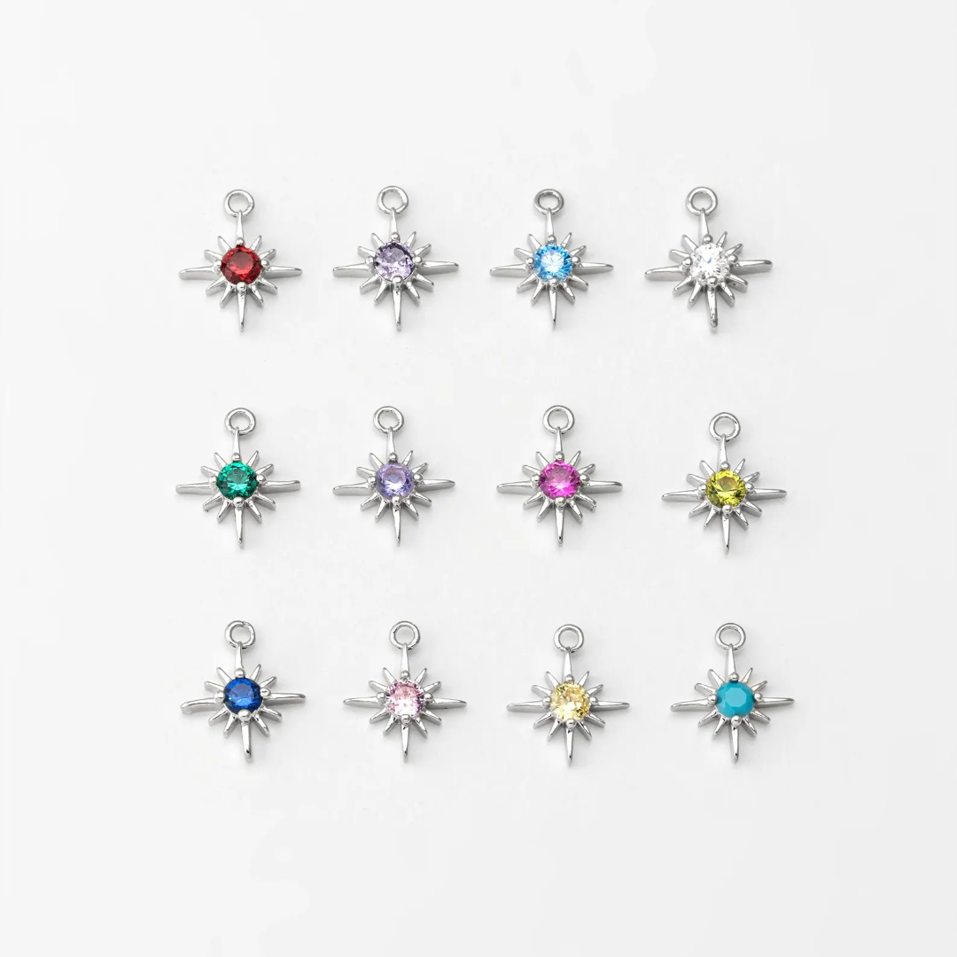 Silver Birthstone Burst