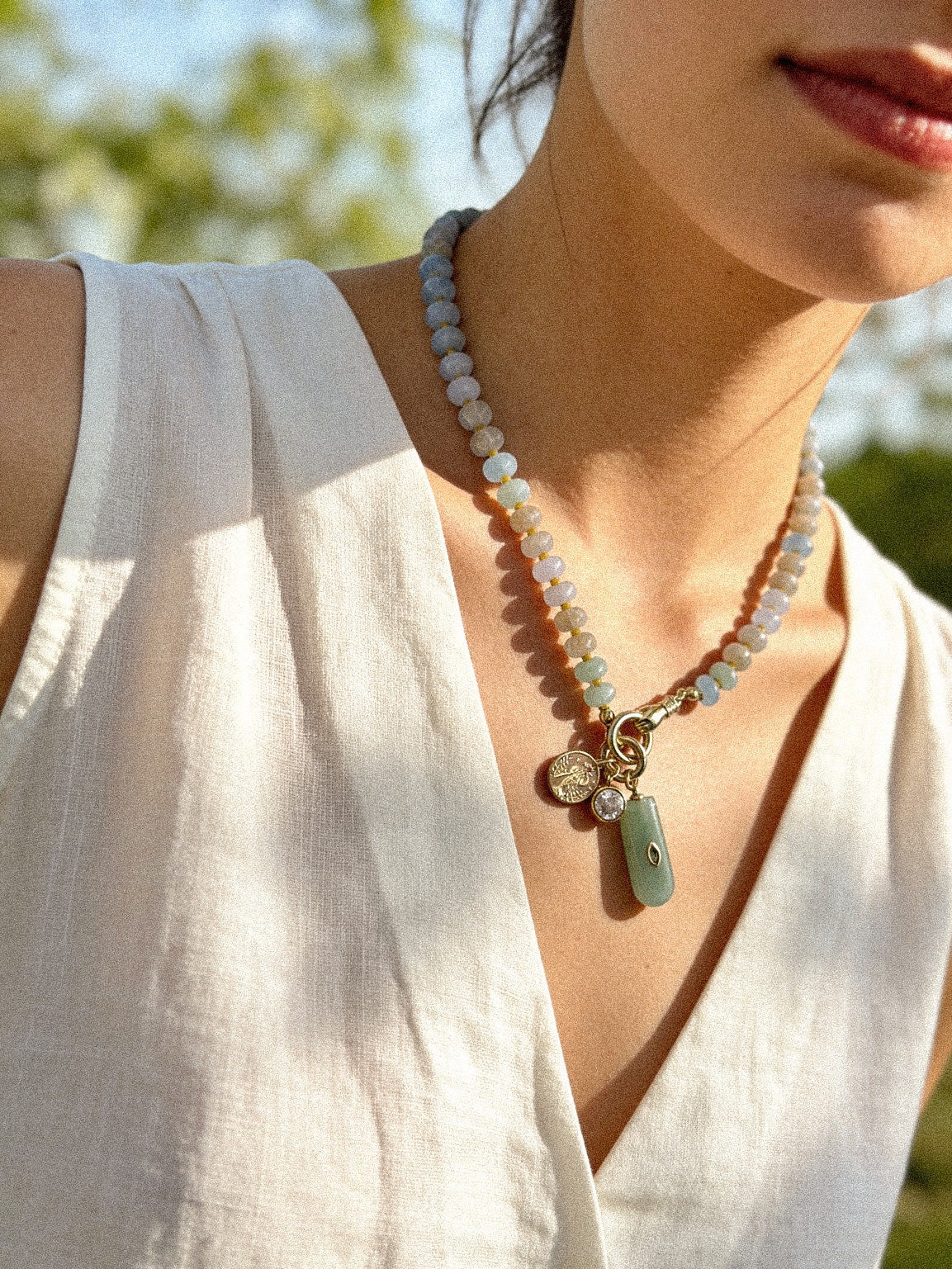 The Laguna Beaded Charm Necklace