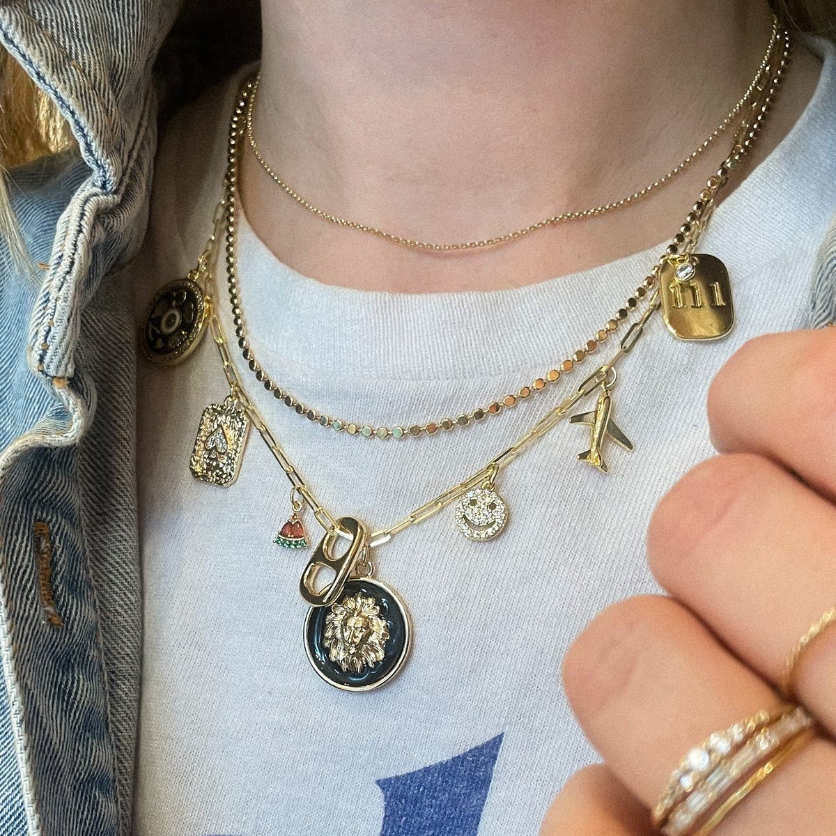 Gold Link Charm Necklace