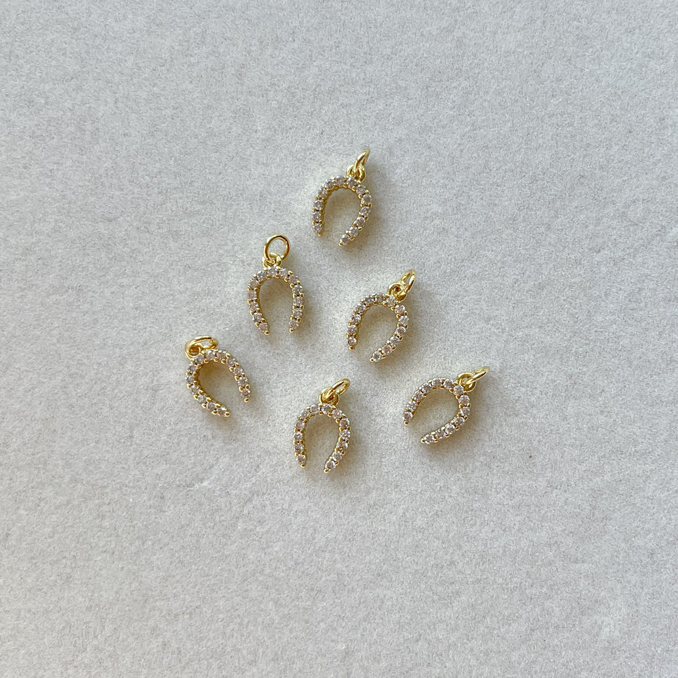 Gold Mini Pave Horseshoe