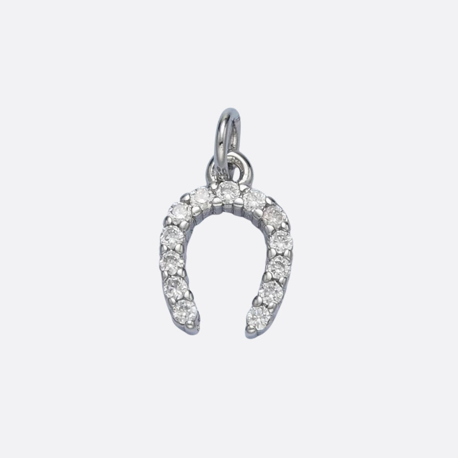 Silver Mini Pave Horseshoe